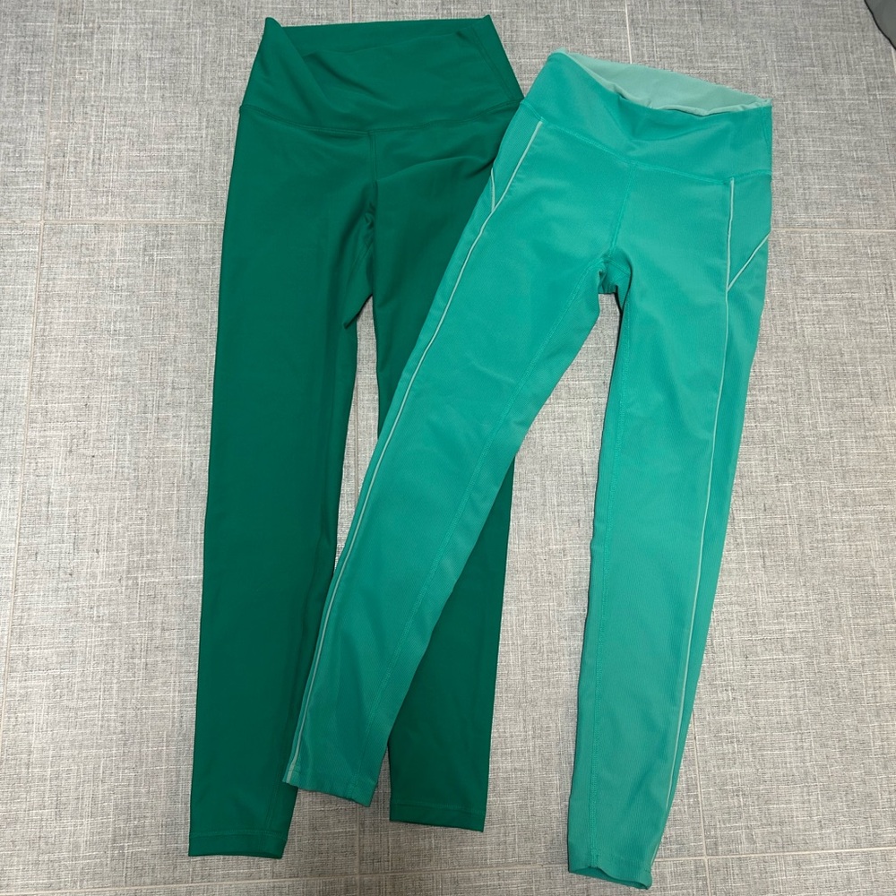 Wilo Green Ribbed Leggings. XS. Old Navy powersoft high rise green leggings. XS